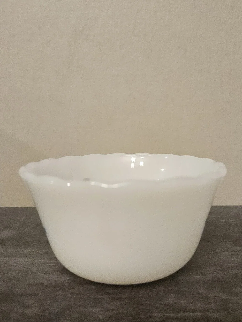 Vintage Fire King Swiss Chalet Milk Glass Ramekin / Custard Cup